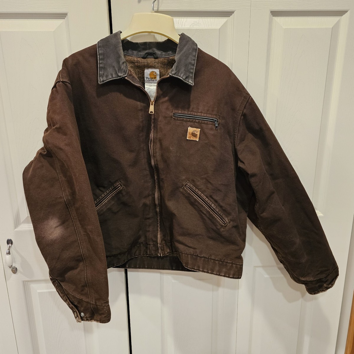 Vintage Carhartt J97 DKB Flannel Lined Canvas Detroit Jacket XL