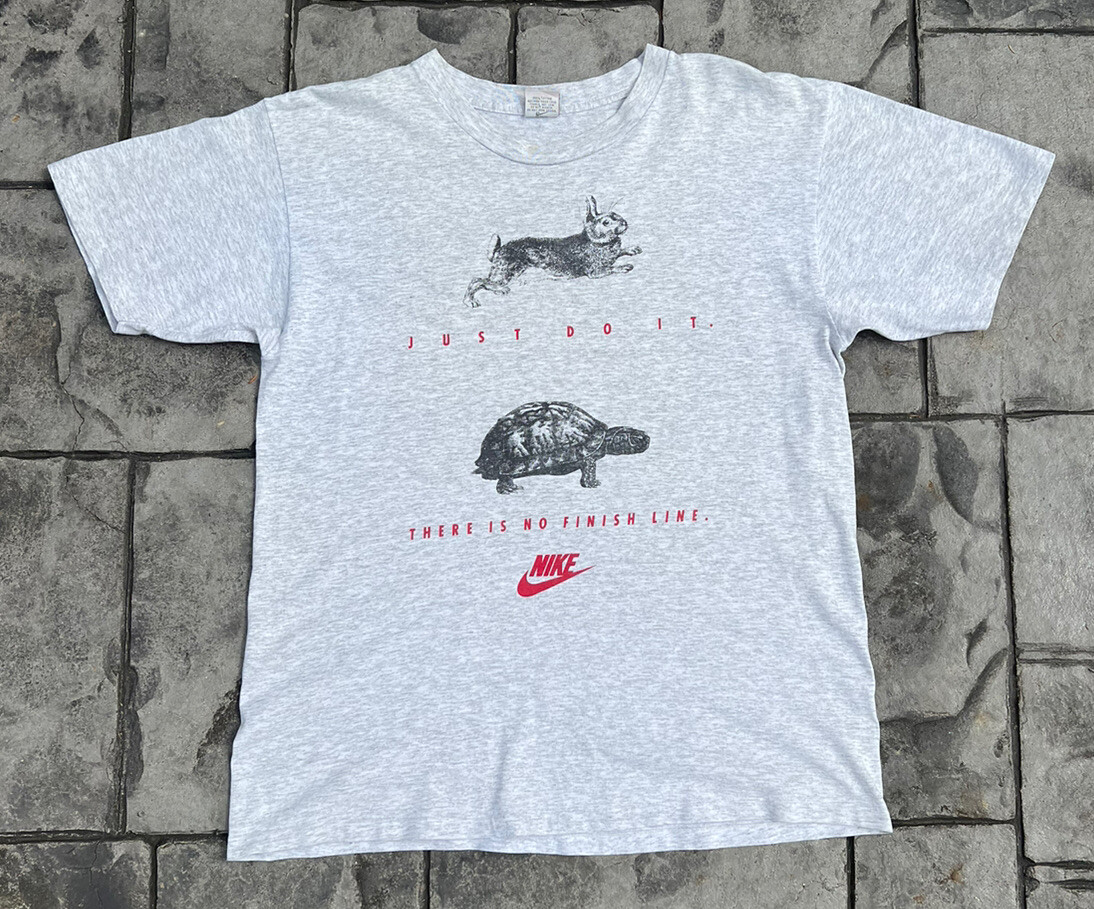 Vintage 90s Nike Just Do It There is No Finish Line Tortoise Hare