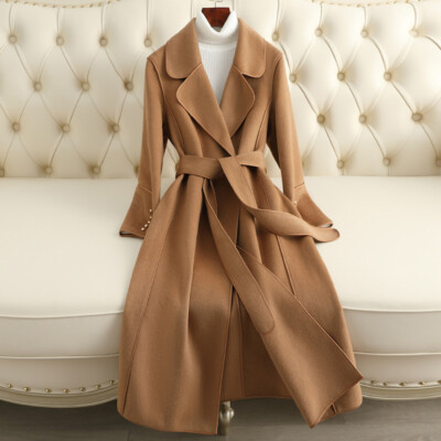 Double Sided Cashmere Coat Women's Long Slim Winter New Wool Coat