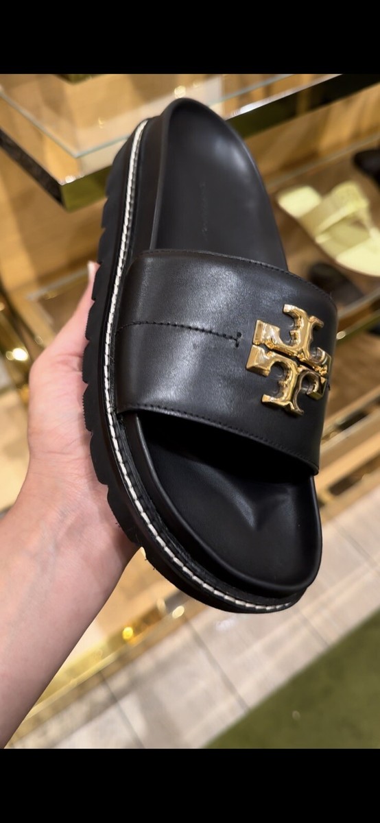 NIB Tory Burch Everly Anatomic Lug Nappa Leather Slide Sandal | eBay