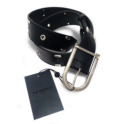 The Kooples AFCE23013K Black Leather Belt With Rivets (0179) | eBay
