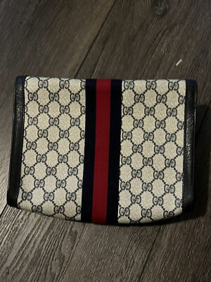 GUCCI GG Canvas Sherry Line Clutch Bag | eBay