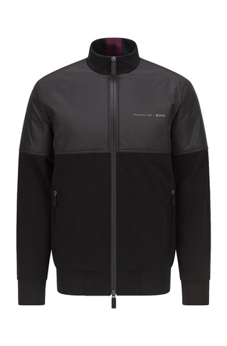 New Hugo Boss Porsche design black windbreaker bomber jacket coat