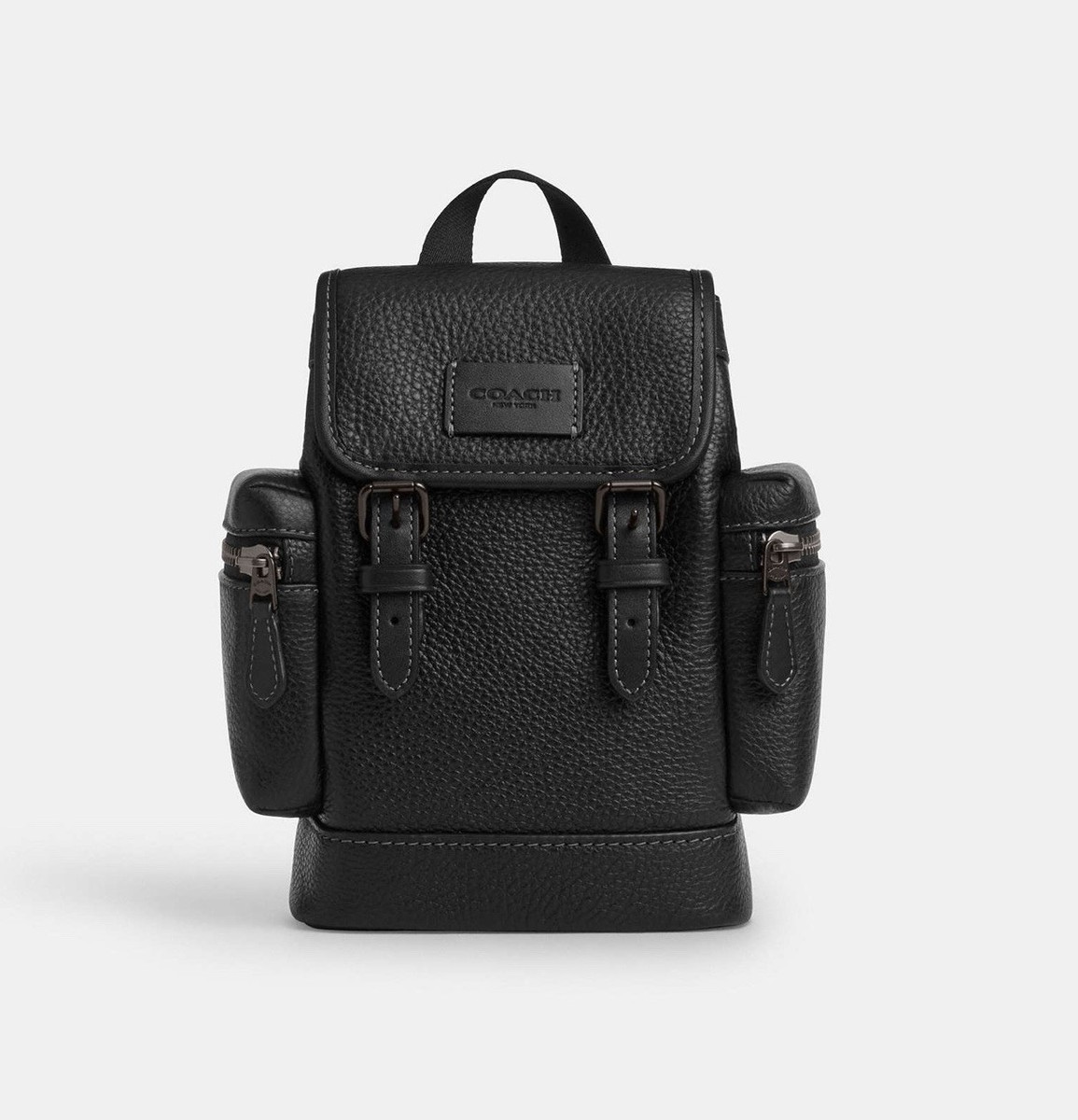 Coach Sprint Sling Pack Leather Men's Backpack CBF63 Black Copper