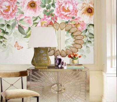3D Pink Peony S048 Wallpaper Mural Self-adhesive Removable Sticker