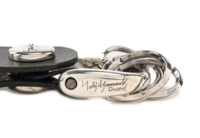Discord Yohji Yamamoto Black Leather Silver 4-station Key ring wz