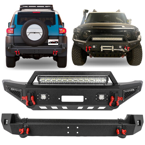 For 2007-2014 Toyota FJ Cruiser Steel Front/Rear Bumper W/Winch