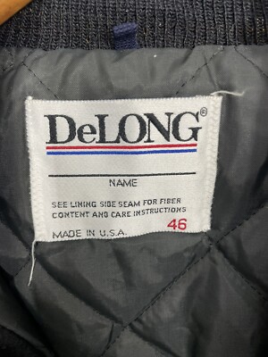 Vintage Deadstock DeLong Wool 46 LARGE Blank Letterman Varsity