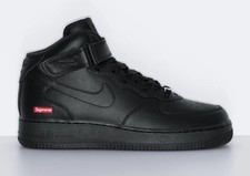 Nike Supreme x Air Force 1 Mid Box Logo - Triple Black for Sale