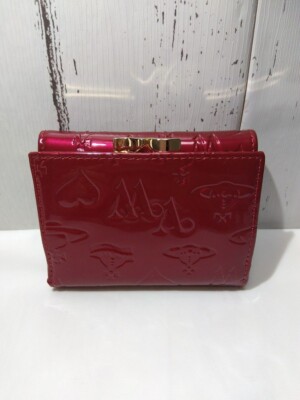 Vivienne Westwood Trifold Compact Wallet Enamel Red Orb Clasp