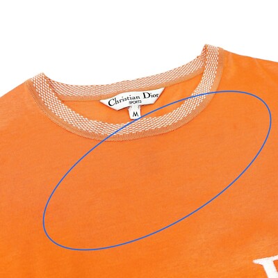 Christian Dior Sports Vintage Big Logo T-shirt #M Top Orange