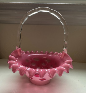 Fenton Glass Basket | eBay