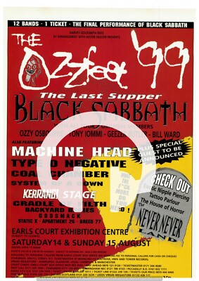 🎸 OZZY OSBOURNE OZZFEST 1999 BLACK SABBATH CONCERT TOUR MAGAZINE