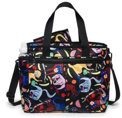 LESPORTSAC RYAN BABY DIAPER BAG TOTE W/CHANGING PAD MONKEY AROUND