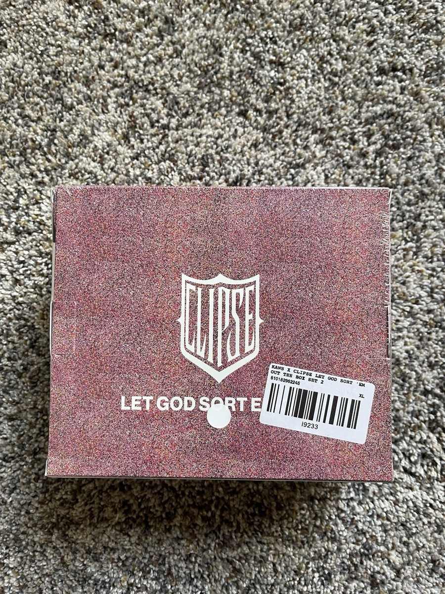 KAWS X CLIPSE LET GOD SORT EM OUT TEE BOX SET '2' - BLACK/ WHITE