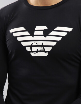 Emporio Armani Mens black long sleeve cotton T-Shirt Size S*M*L*XL