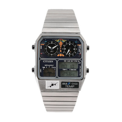 ANA Original CITIZEN ANA-DIGI TEMP Cockpit Model Silver Limited
