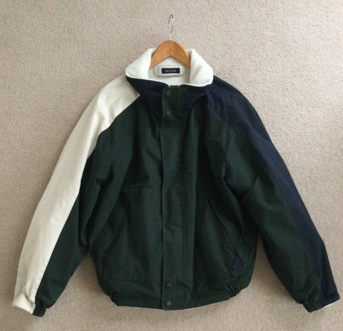 Rare Vintage Spell Out Nautica NS-83 Reversible Large Jacket vtg