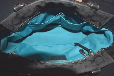 Coach Signature Gallery Handbag Black Jacquard 8k49 | eBay