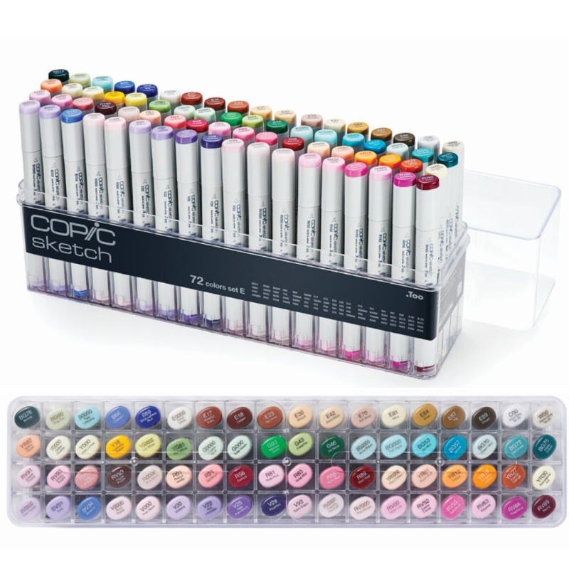 Original COPIC Sketch 72 E Colors Set Markers - 72 E SET - Ship by