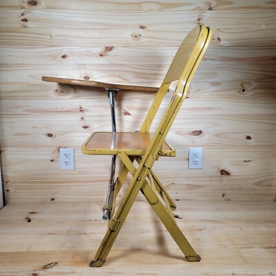 Clarin Folding Metal School Desk Chair Music Department VTG MCM | eBay