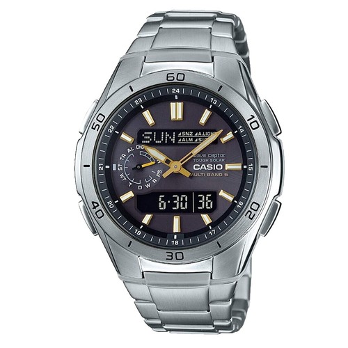 CASIO WVQ-500DJ Wave Ceptor Solar Radio Anadigi Chronograph Quartz