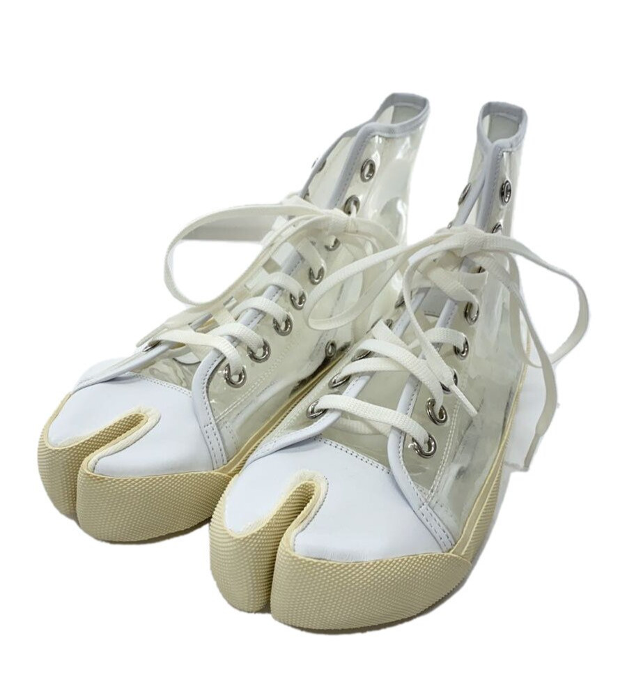 Maison Margiela TABI High Top Sneakers Size 38 White / Clear PVC