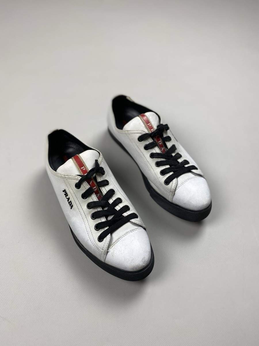 Prada ladies leather low top sneakers shoes size 36 | eBay