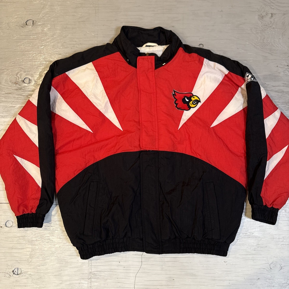 Vintage 90s Apex NCAA Louisville Cardinals Shark Tooth Full Zip