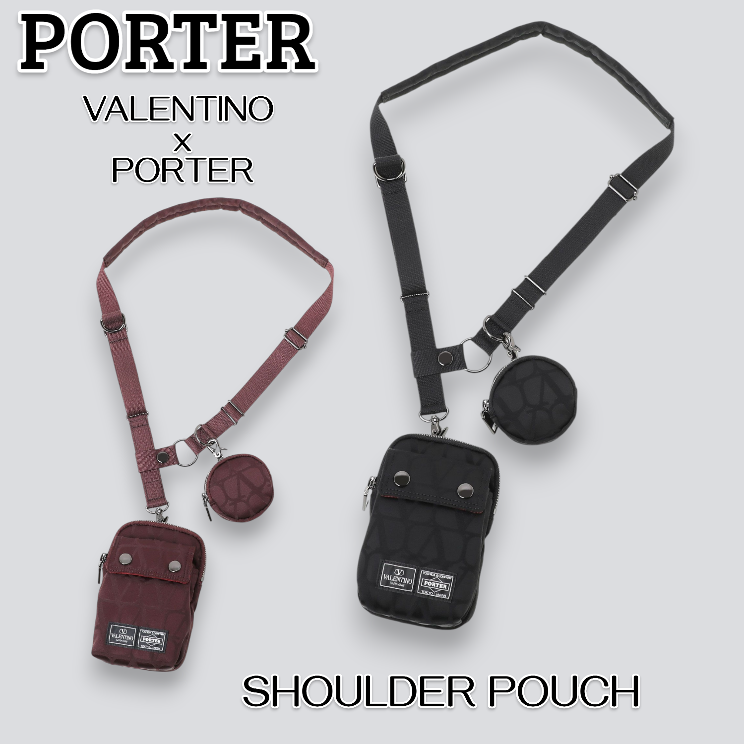 YOSHIDA PORTER VALENTINO x PORTER SHOULDER POUCH 381-15128 Unisex