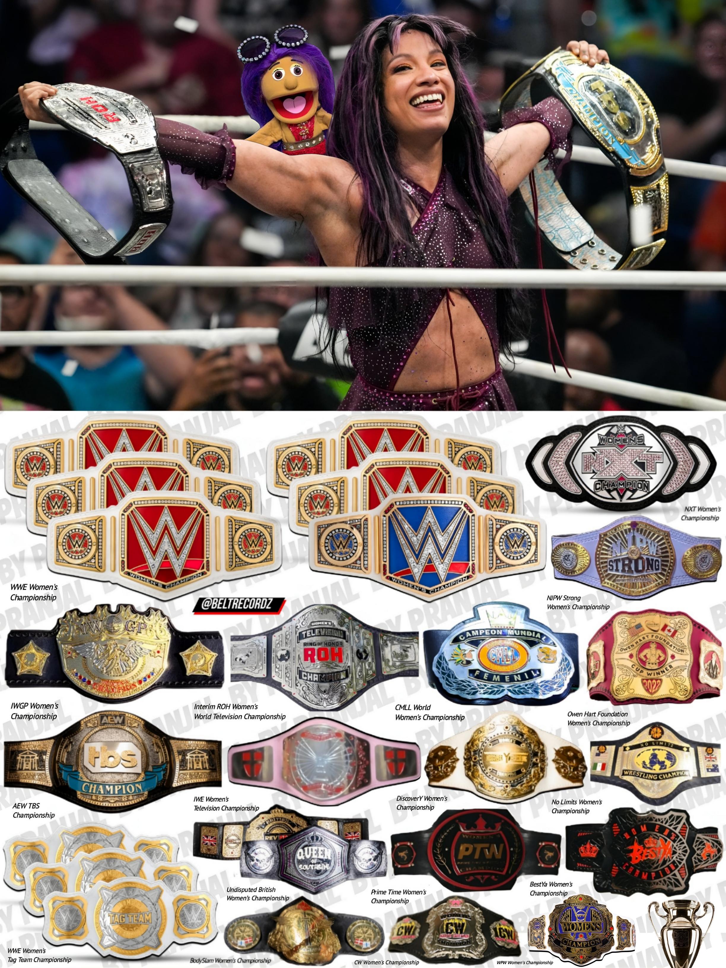 メルセデス・モネは現在、12本のベルトと10個のタイトルを持っています