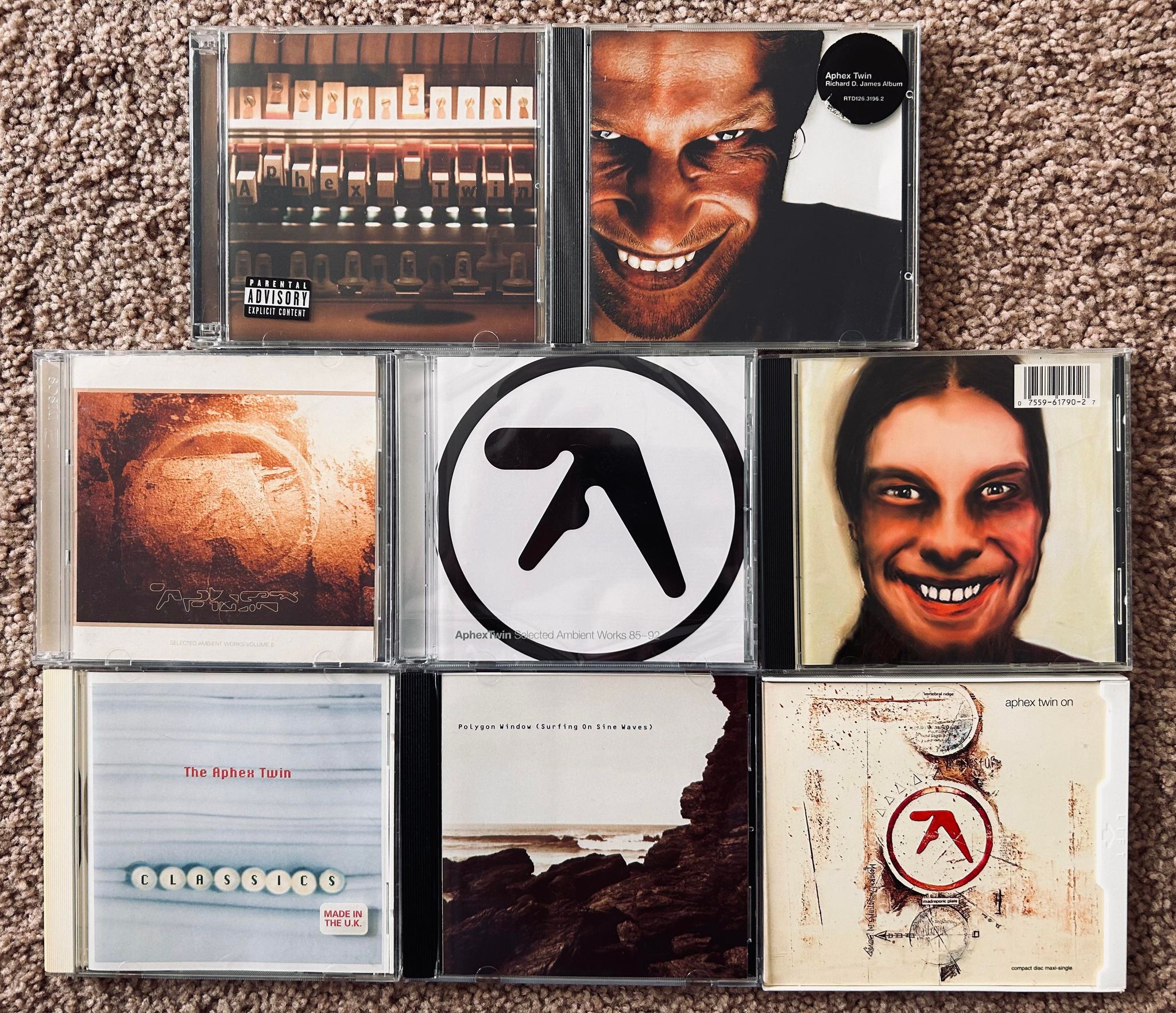 My Aphex Twin 7 CD Collection! : r/aphextwin