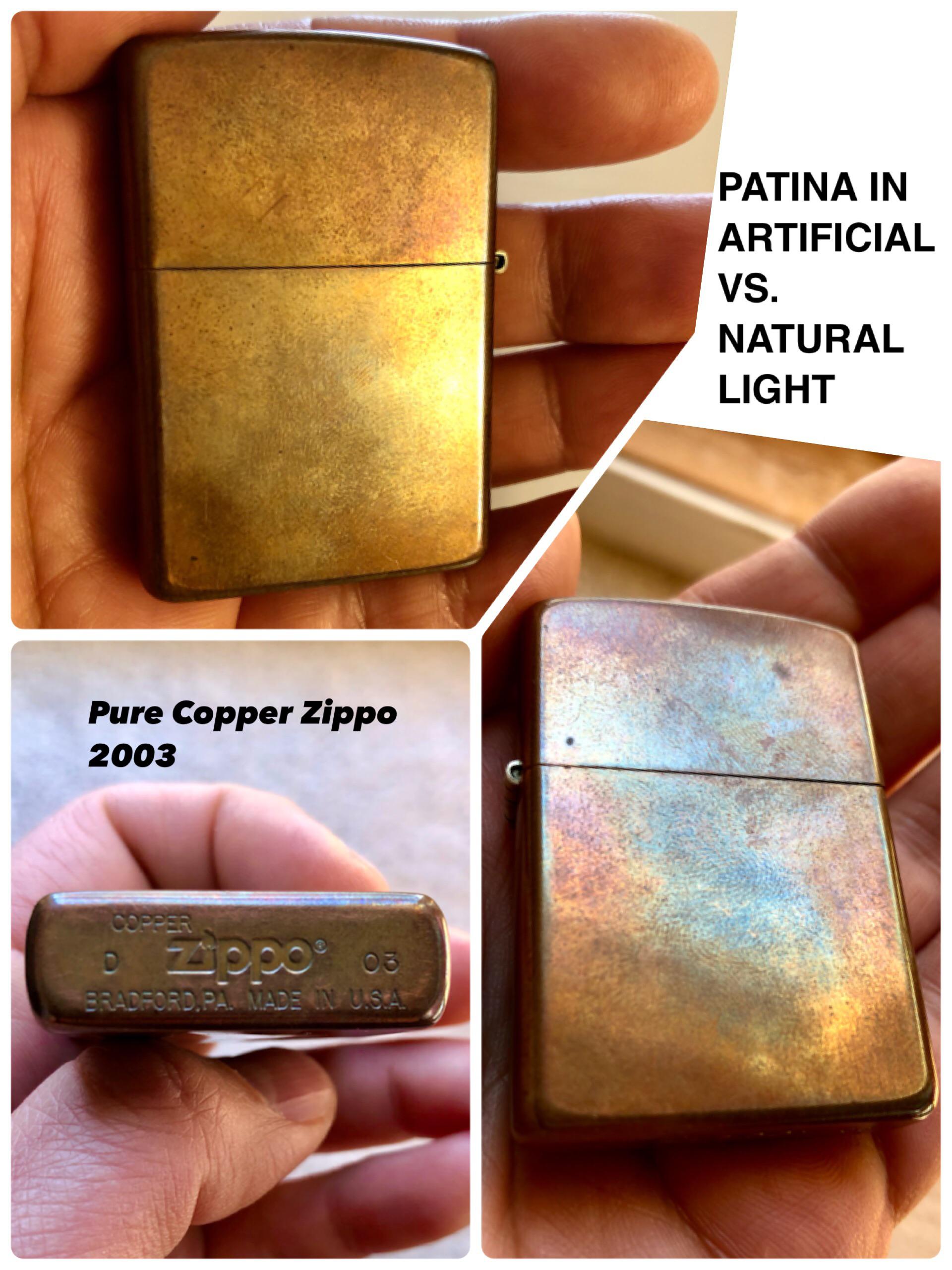 純銅 Zippo パティーナ比較 : r/Zippo