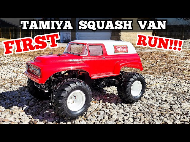 Tamiya Squash Van First Run 12t 550 motor - YouTube