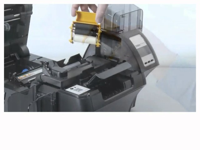 Zebra ZXP Series 9 - Installing The Cleaning Catridge - YouTube