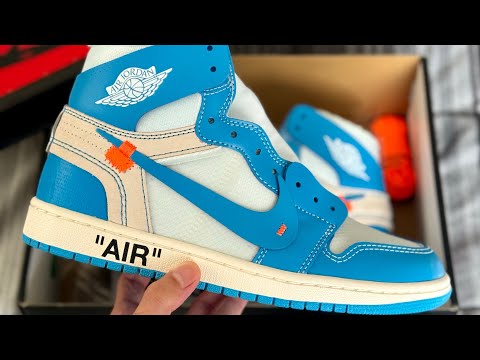 Off White x Air Jordan 1 University Blue Review! - YouTube