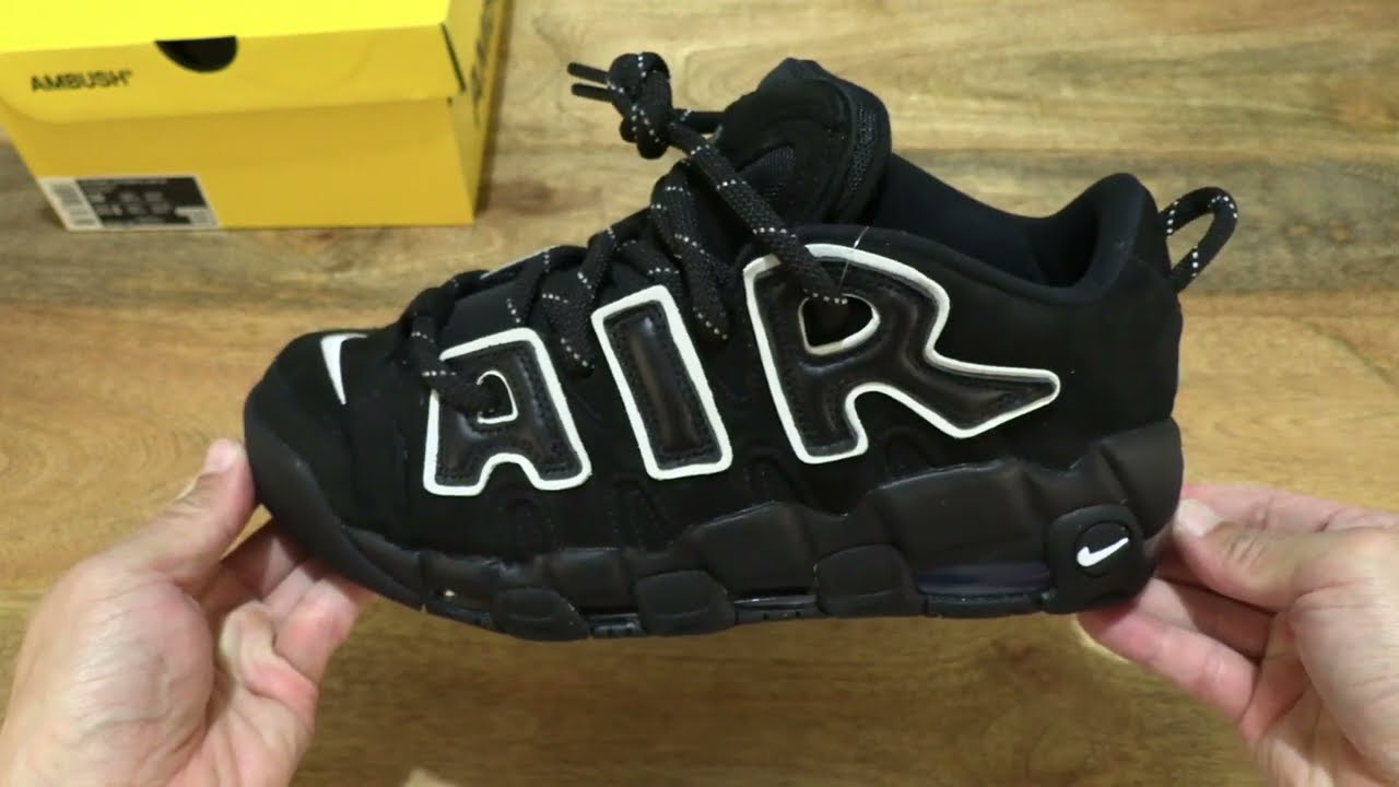 Nike Air More Uptempo Low x AMBUSH Black and White - YouTube