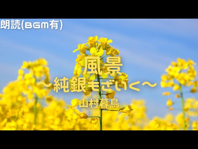 朗読】山村暮鳥「風景～純銀もざいく」【BGM 日本語字幕あり】#朗読