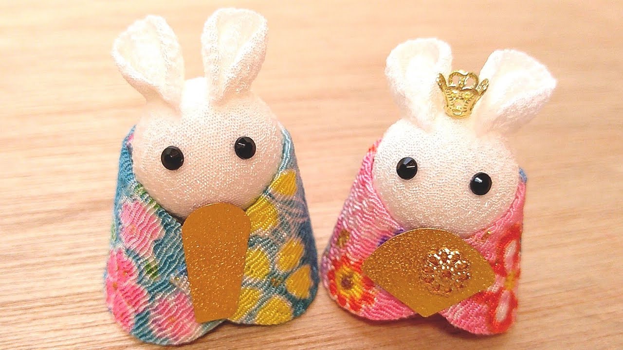 超簡単】うさぎの雛人形の作り方✨【縫わずにできる】Handmade rabbit