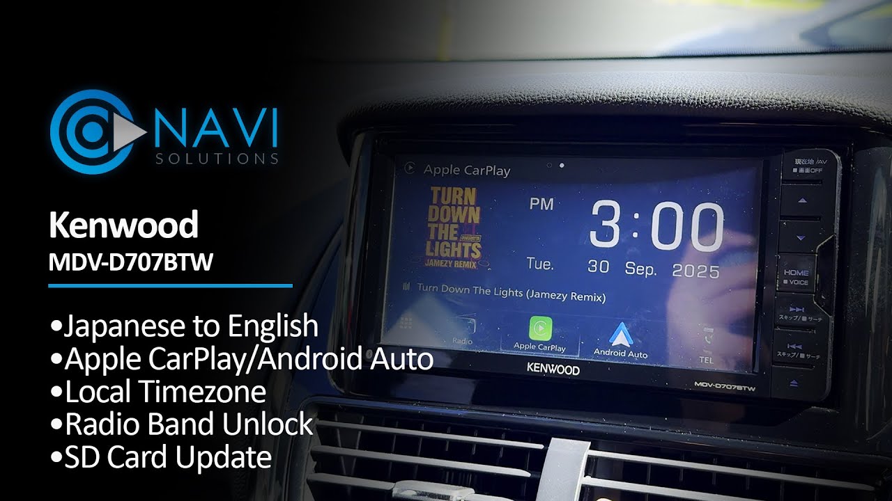 Kenwood MDV-D707BTW Japanese to English, CarPlay, FM Conversion +