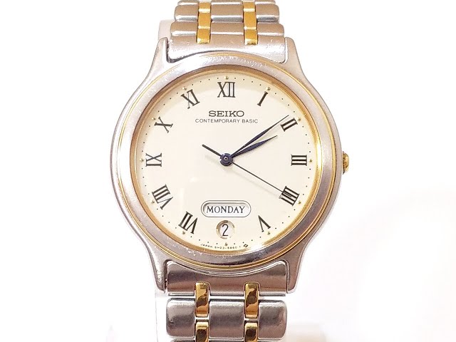 SEIKO CONTEMPORARY BASIC 5H23-6B90 Day Date Quartz Watch - YouTube