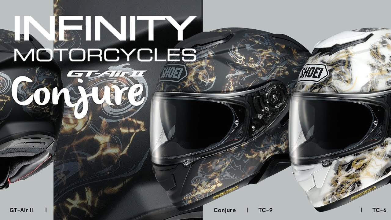 SHOEI GT-AIR 2 - CONJURE TC6 & TC9 Helmet Spin View Video - YouTube