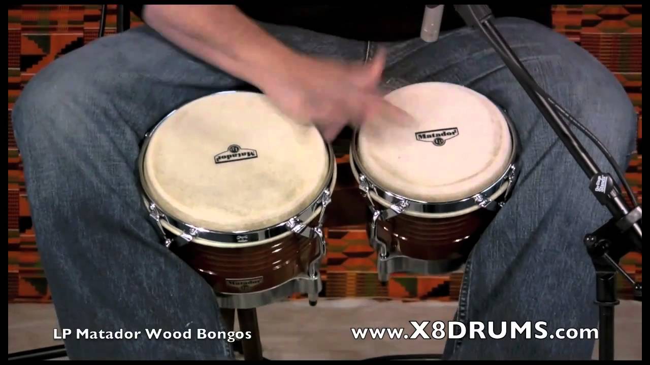 LP Matador Wood Bongos, Dark Brown/Chrome - X8 Drums