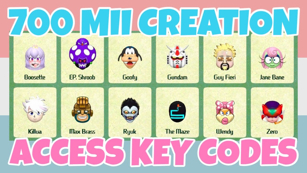Best 700+ Mii Character Creation Access Key Codes In Miitopia