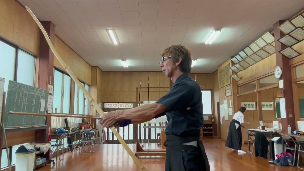 60歳からの弓道 弓道四段 巻き藁の稽古 弓と矢の傾きを確認しました