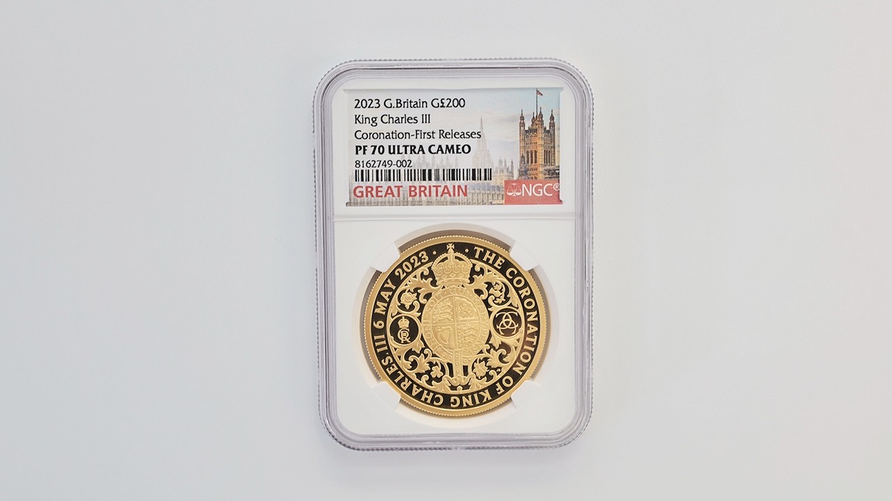 2023 英国 チャールズ3世 戴冠式 200ポンド 金貨 2オンス プルーフ NGC