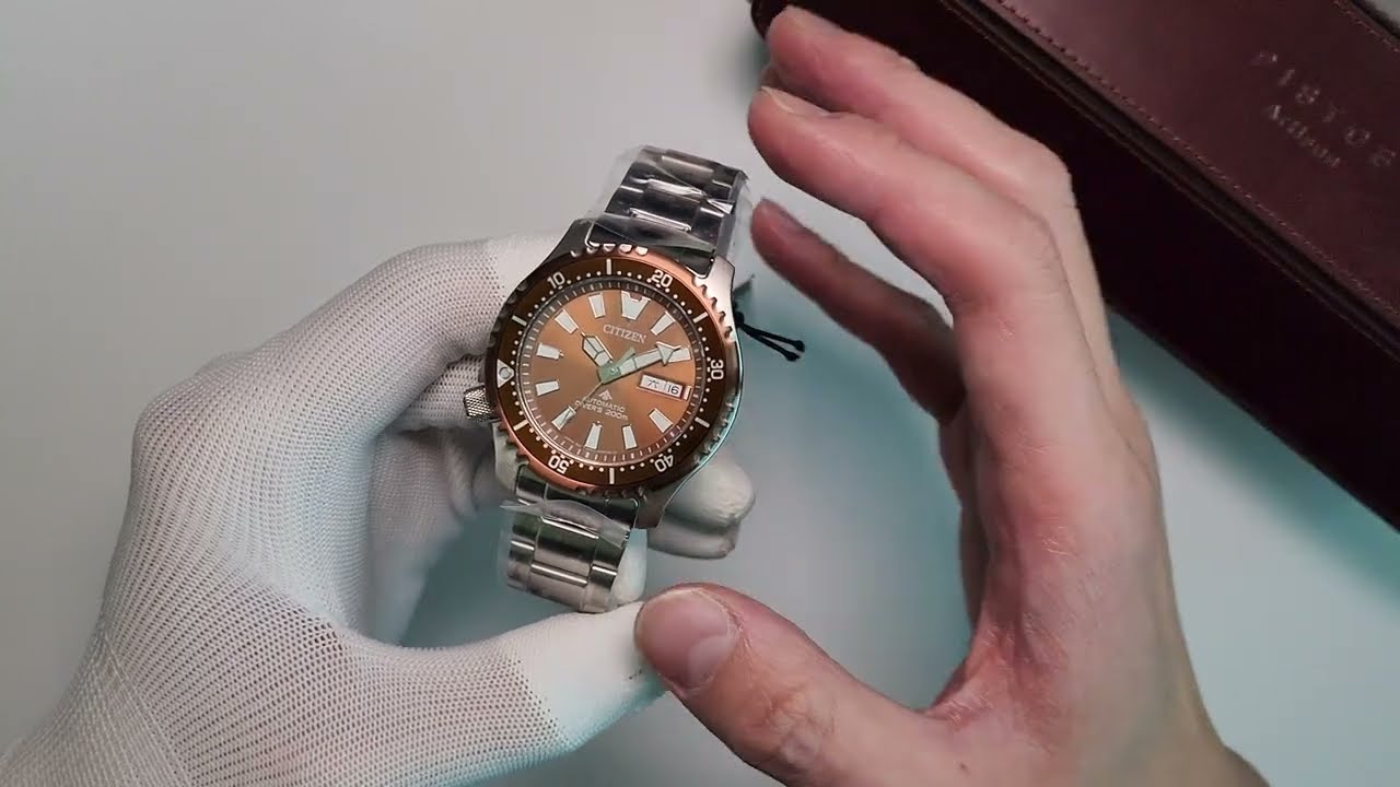 Citizen Pufferfish Bronze Color NY0164-65H Review - YouTube