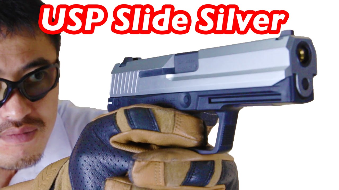 Tokyo Marui USP Silver Slide Electric Handgun Review Video by Mac