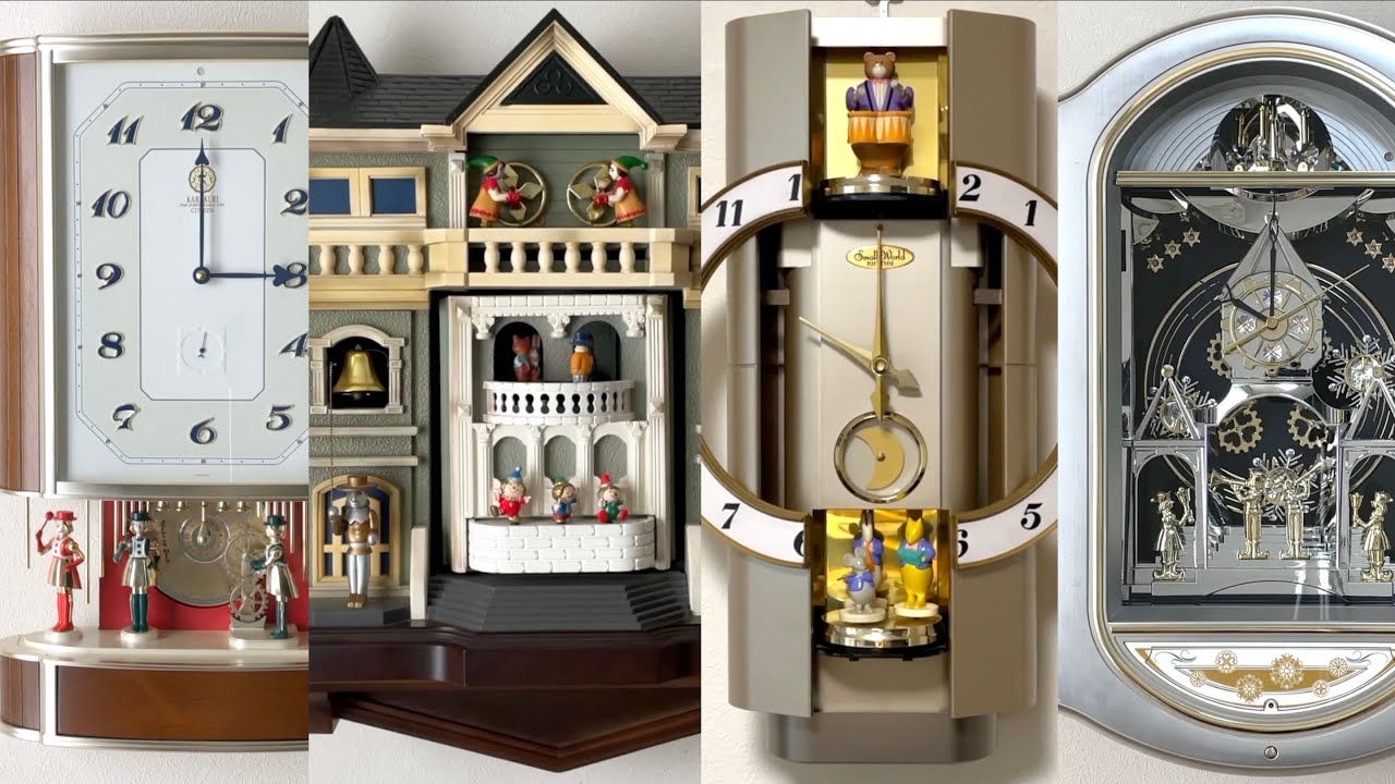 本日限定値下げ【送料込み】リズム時計工業 置き時計 からくり時計 花