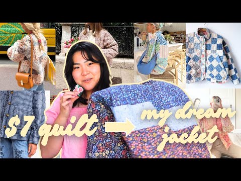 I turned an old quilt into my DREAM jacket! 🪡🧥 *beginner